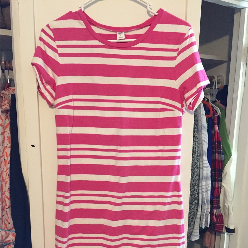 Pink and white sailor dress